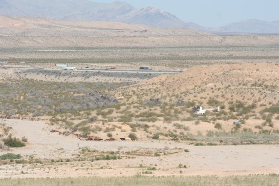 Government helicopters circle the Bundy ranch / Cliven and Carol Bundy